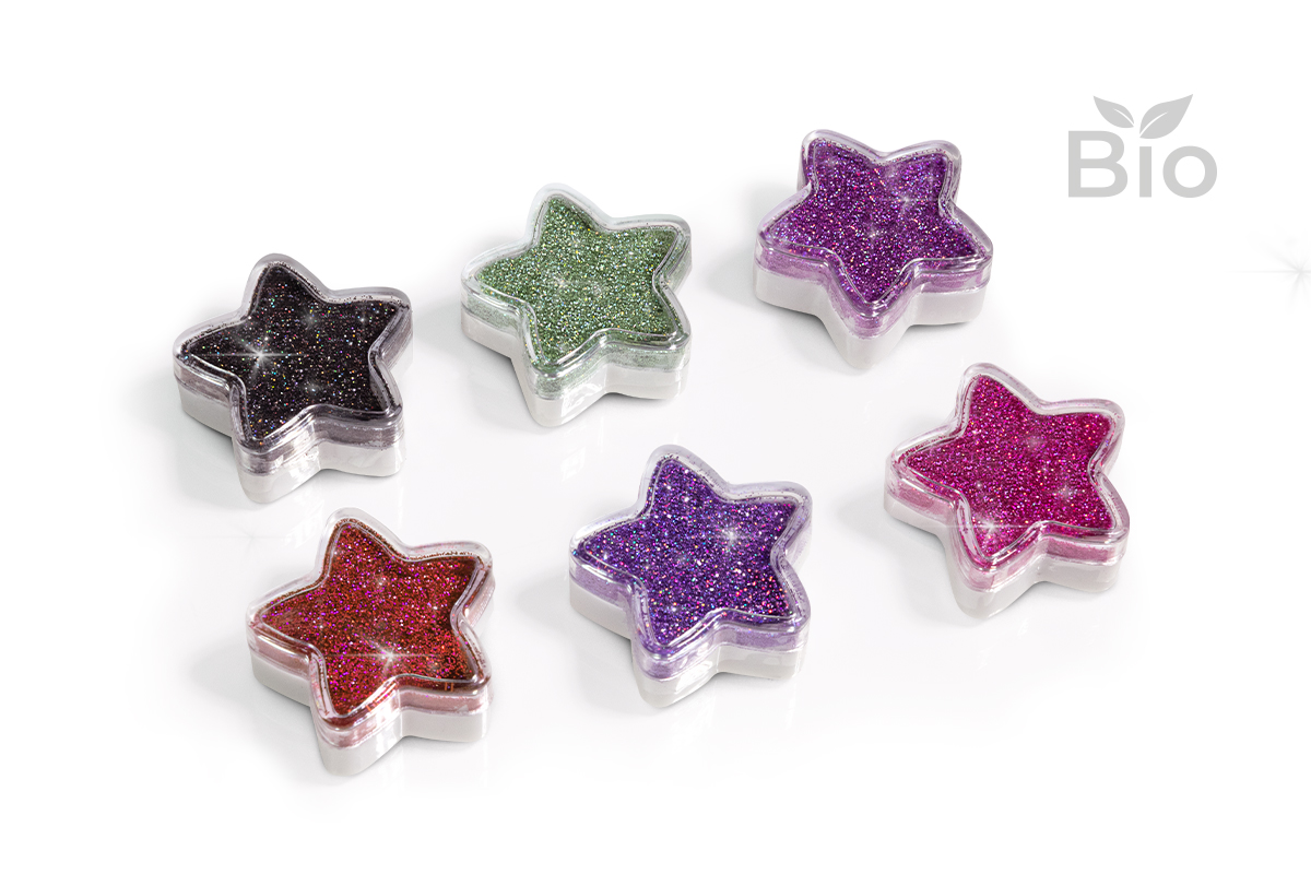 Jolifin Bio Glitterpuder Set - Sternchentiegel