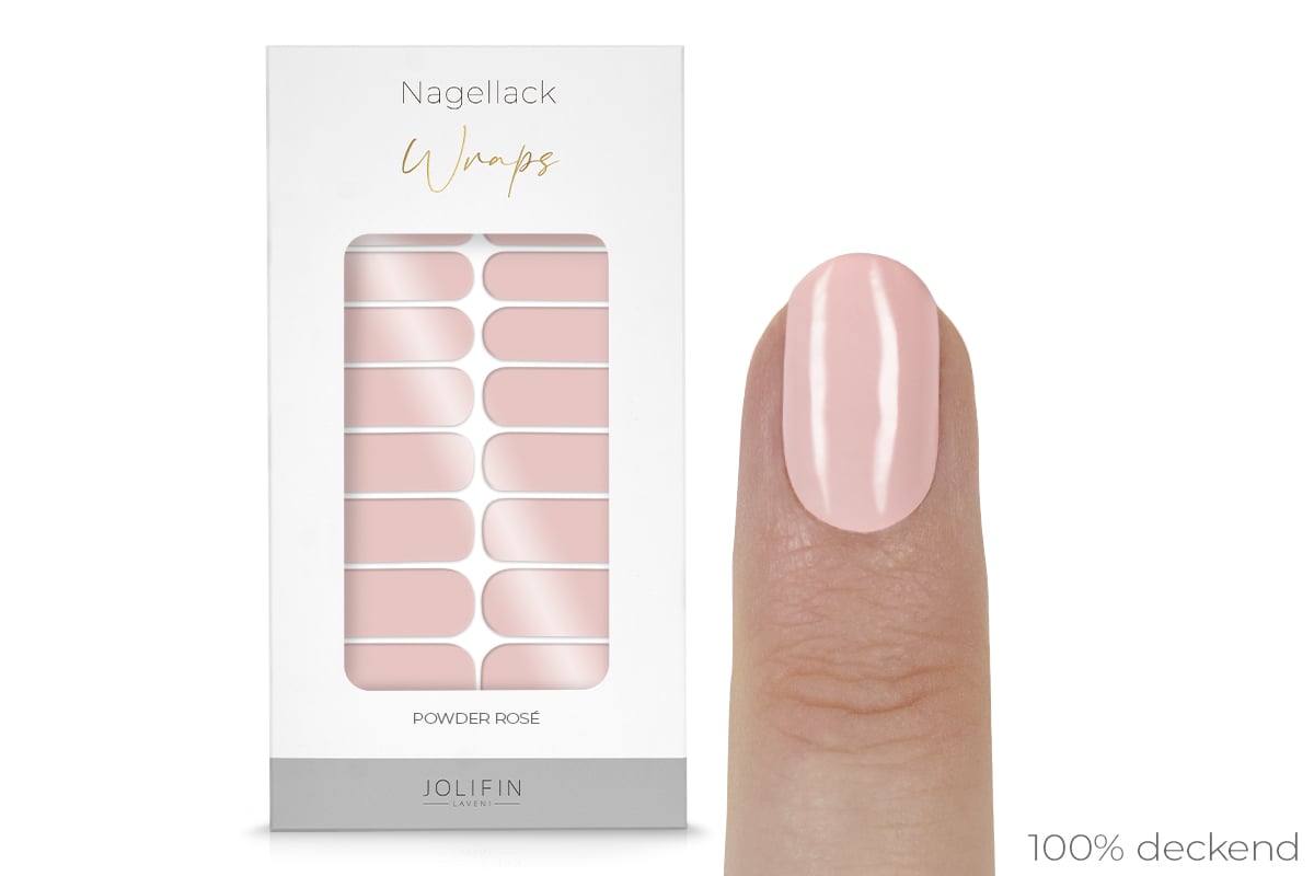 Jolifin LAVENI Nagellack-Wraps - powder rosé