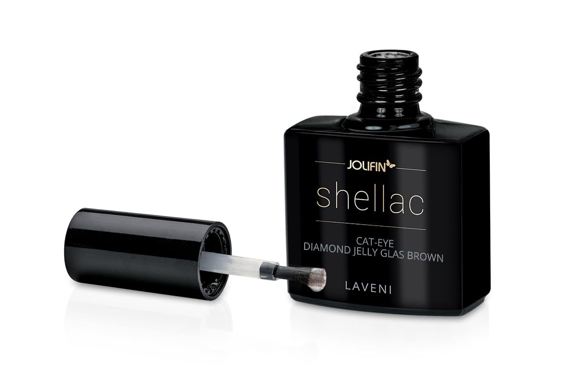 Jolifin LAVENI Shellac - Cat-Eye Diamond Jelly Glas brown 10ml