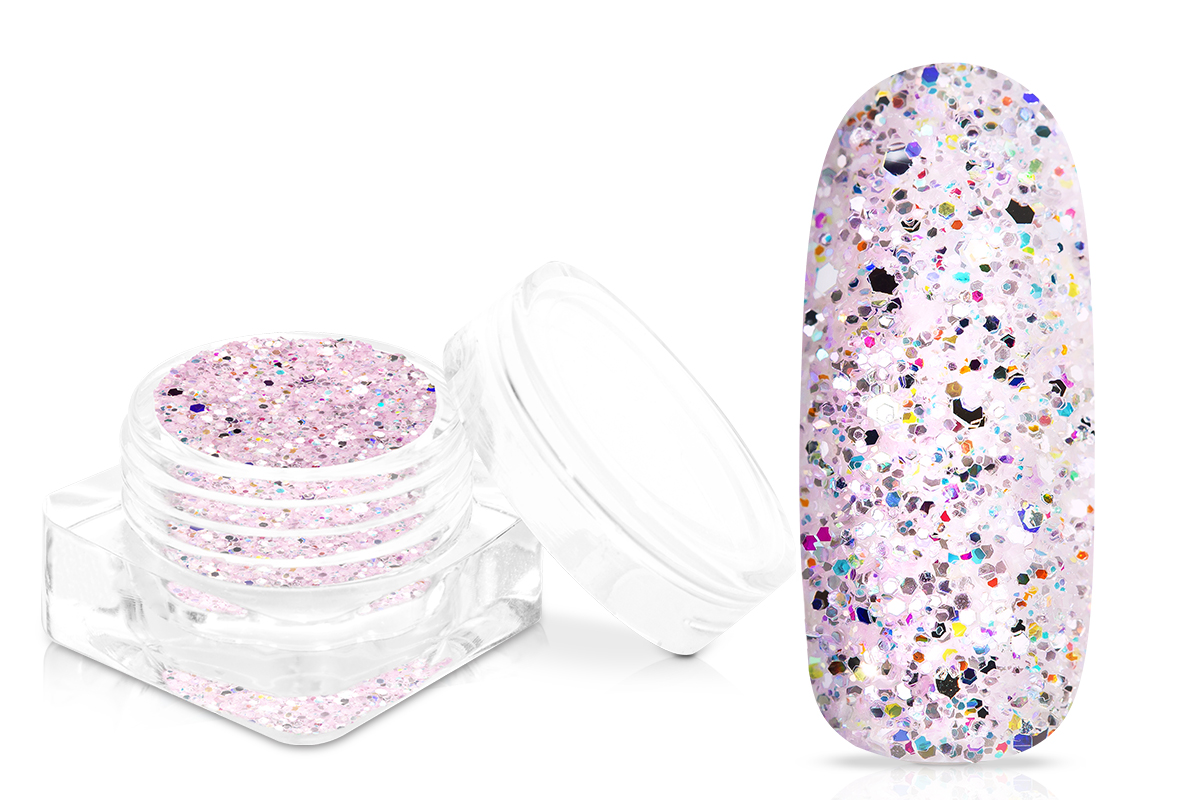 Jolifin Glitterpowder Silvermix - strawberry milkshake