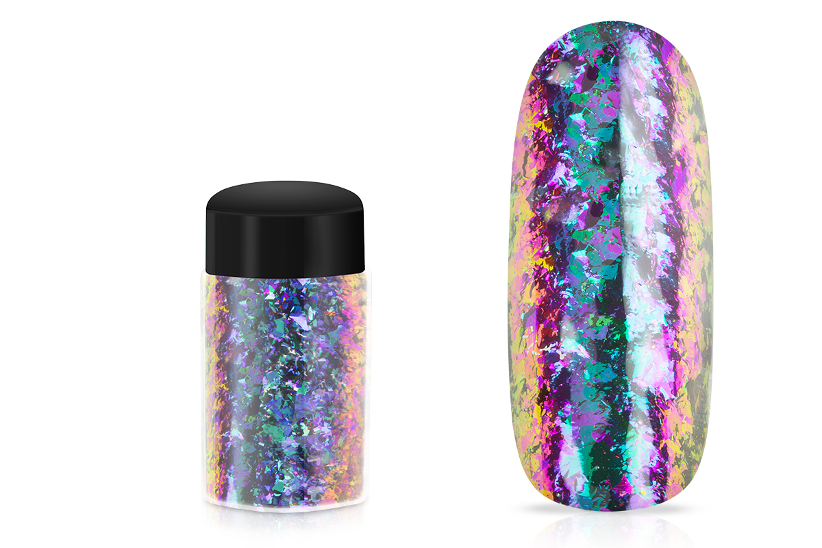 Jolifin Mirror-Chrome Flakes - FlipFlop turquoise & violet