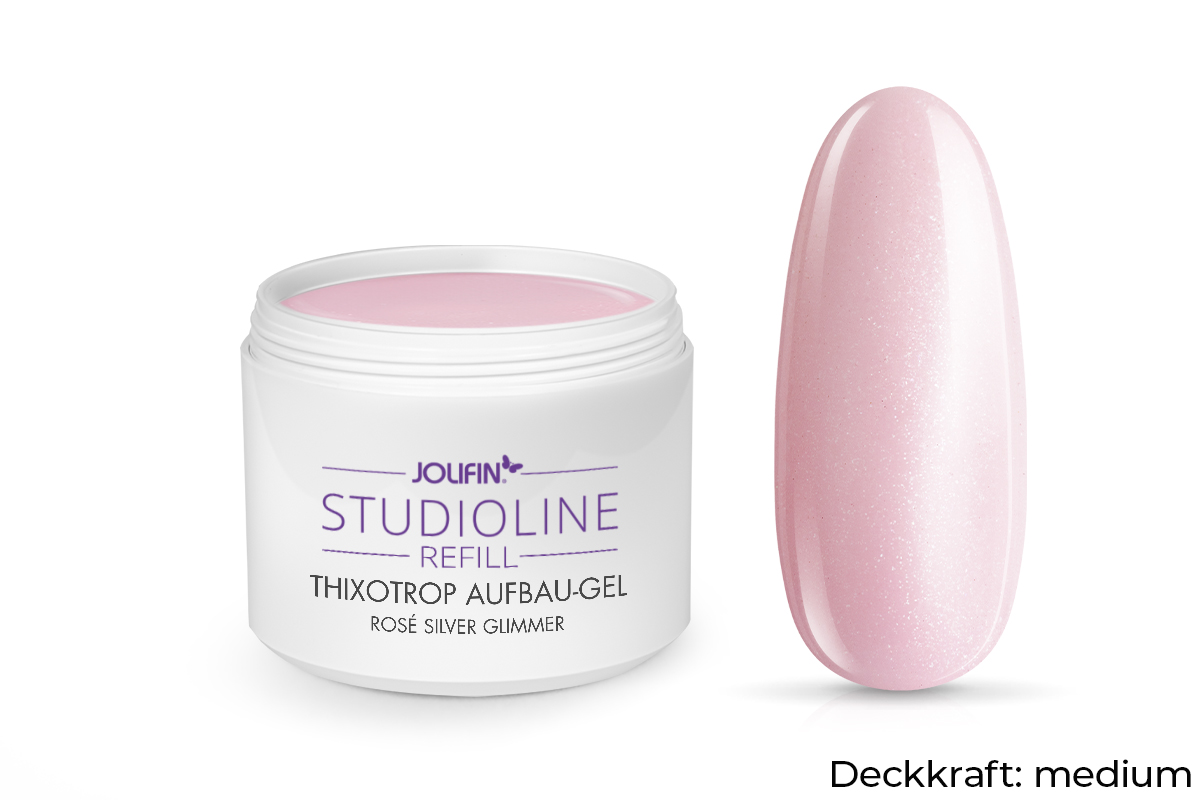 Jolifin Studioline Refill - Thixotrope build-up gel rosé silver mica 250ml