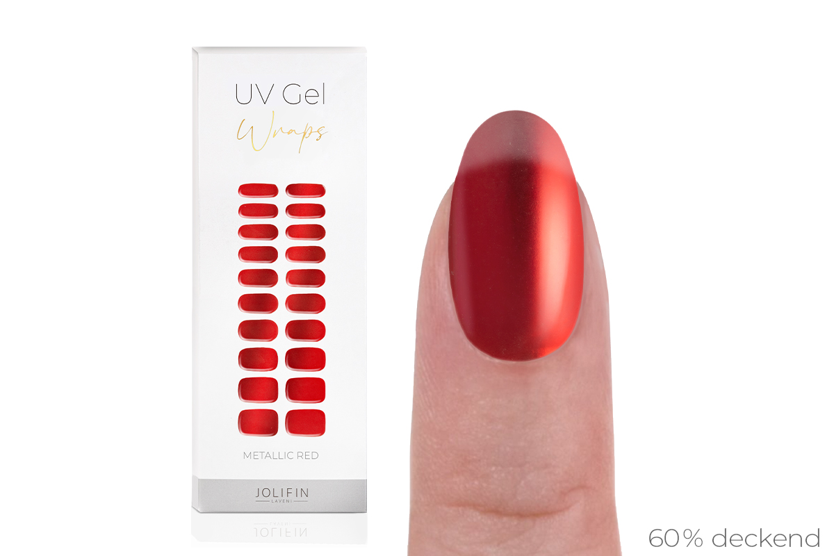 Jolifin LAVENI UV Gel-Wraps - metallic red