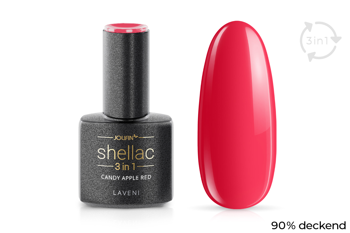 Jolifin LAVENI 3in1 Shellac - candy apple red 10ml
