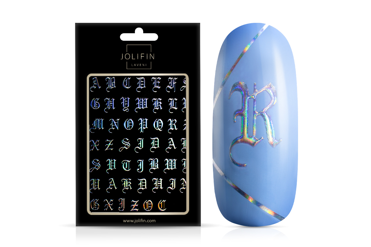 Jolifin LAVENI XL Sticker - ABC silver hologramm 1