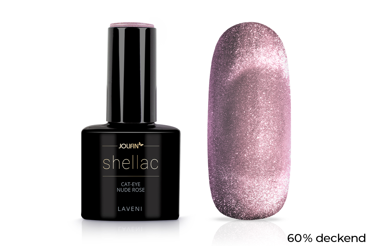 Jolifin LAVENI Shellac - Cat-Eye nude rose 10ml