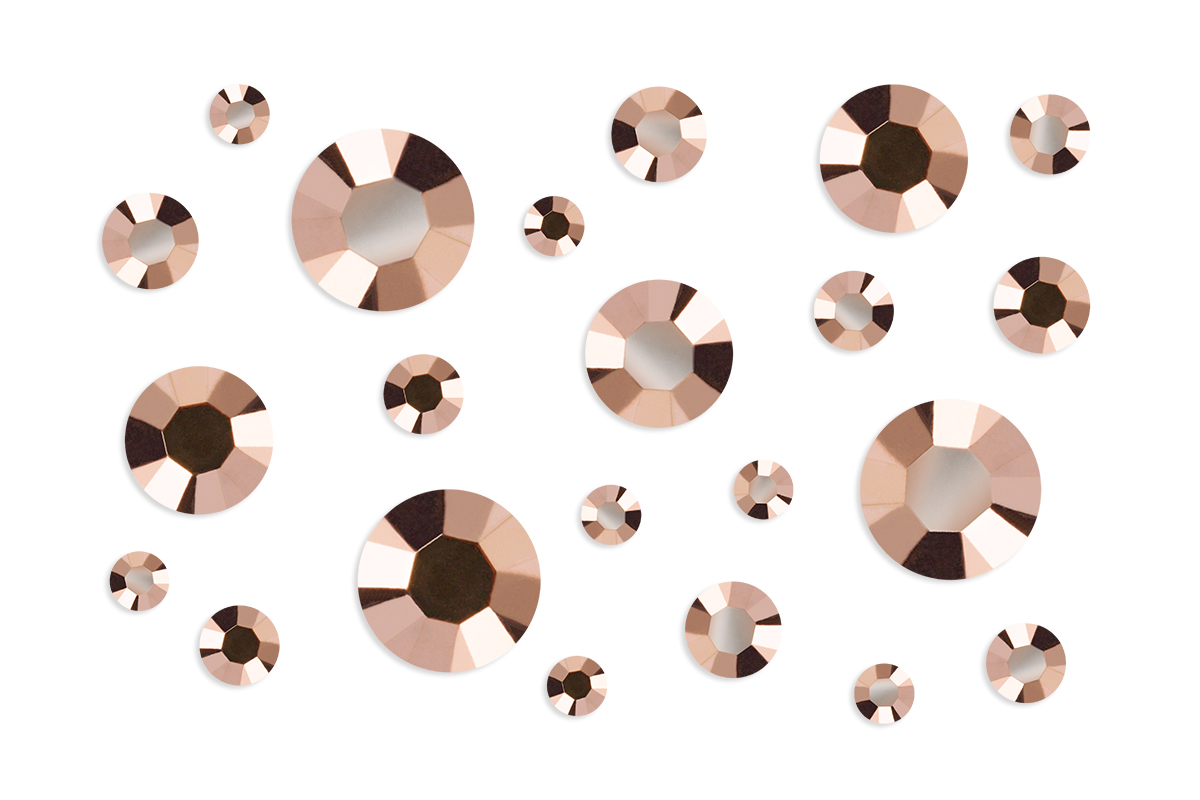 Jolifin rhinestone display rose gold