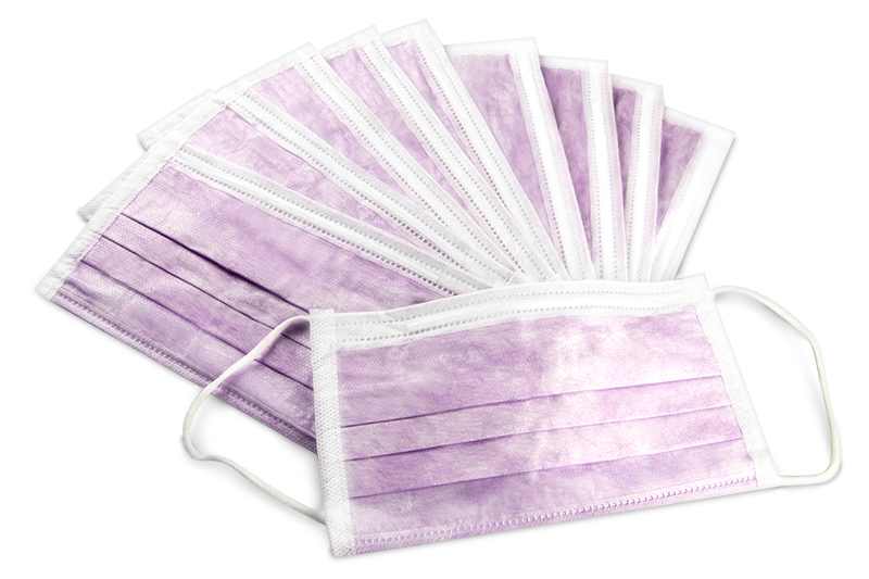 Face mask 10 pieces purple latex-free