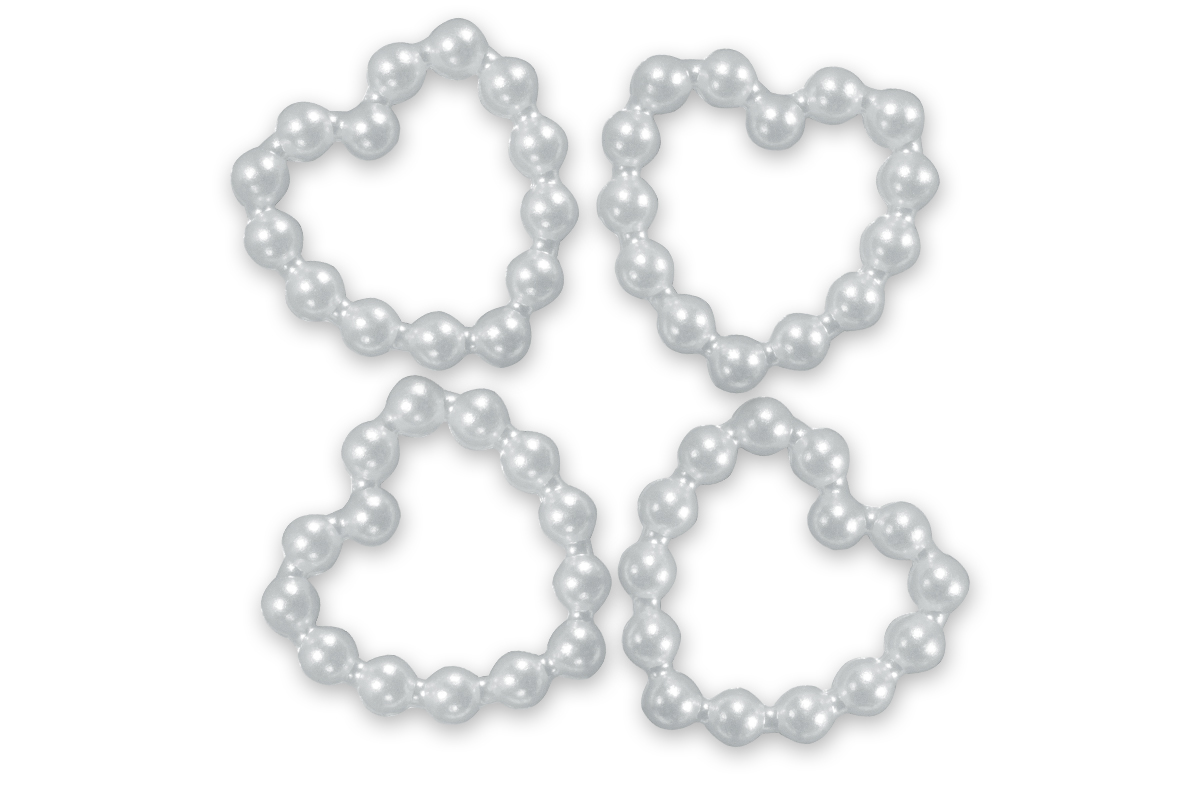 Jolifin Overlay - Pearls heart white