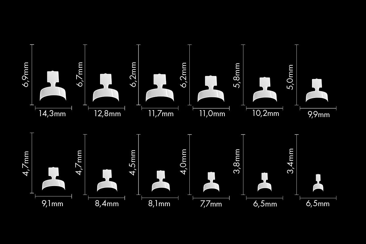 Jolifin 120 tip box mini manicure - french-white