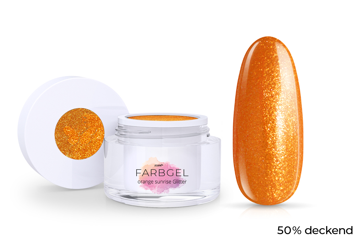 Jolifin Farbgel orange sunrise Glitter 5ml