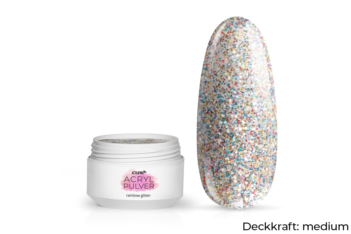 Jolifin Acryl Farbpulver - rainbow glitter 5g