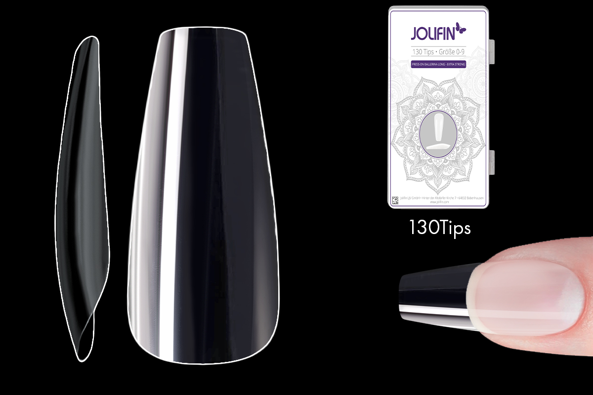 Jolifin 130 tip box Press-On Ballerina long - extra strong