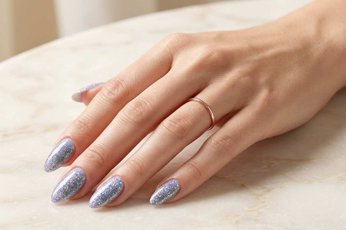 Jolifin LAVENI 3in1 Shellac - extreme unicorn blue Glitter 10ml