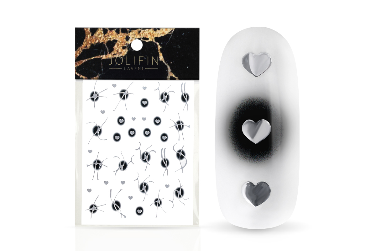Jolifin LAVENI XL Sticker - silver II aura black