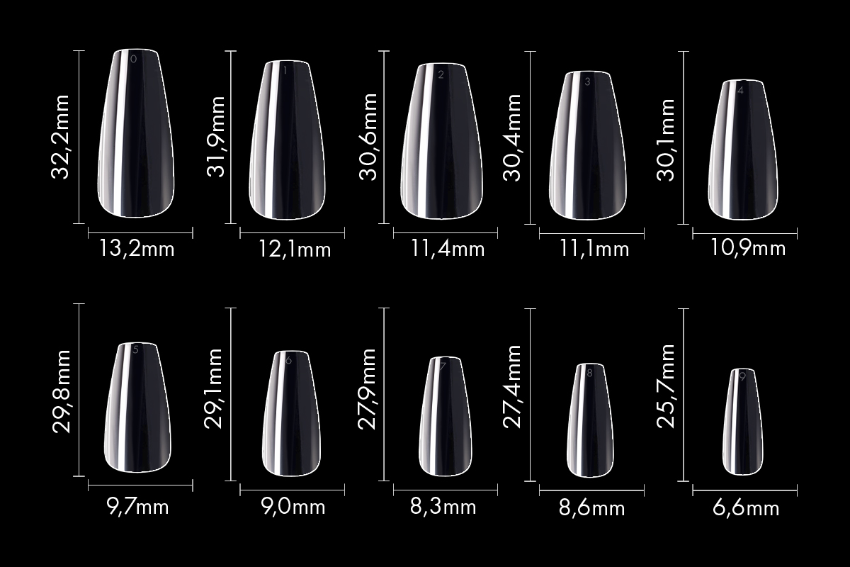 Jolifin 130 tip box Press-On Ballerina long - extra strong