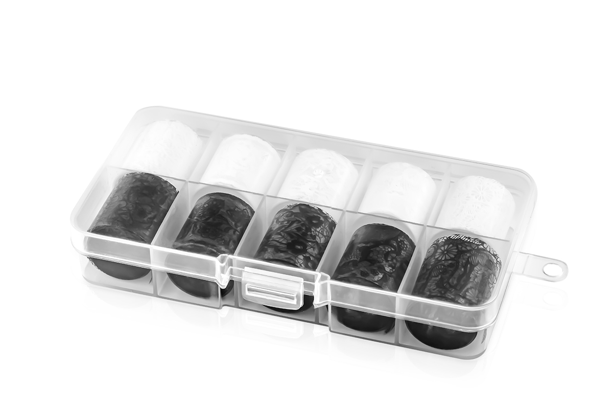 Jolifin Transfer Nail Foil Box - white & black