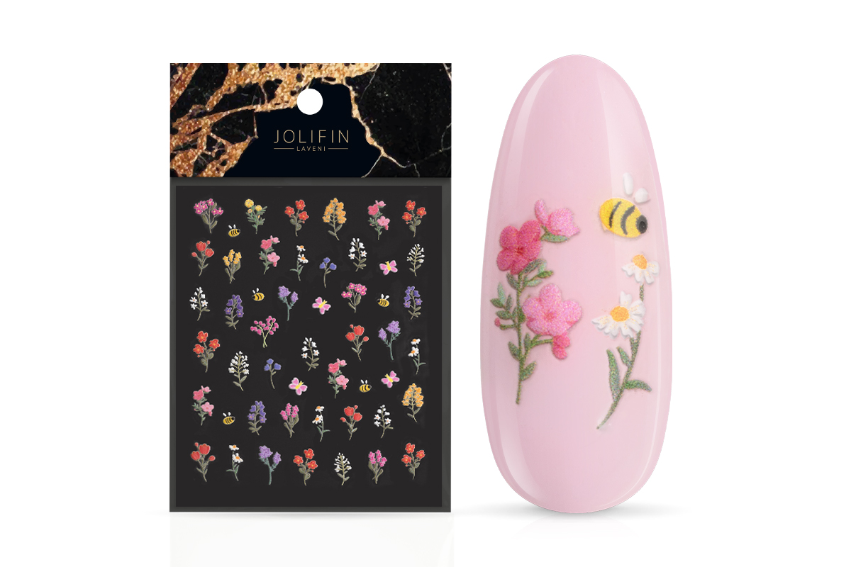 Jolifin LAVENI 3D Sticker - Flowers & Bees