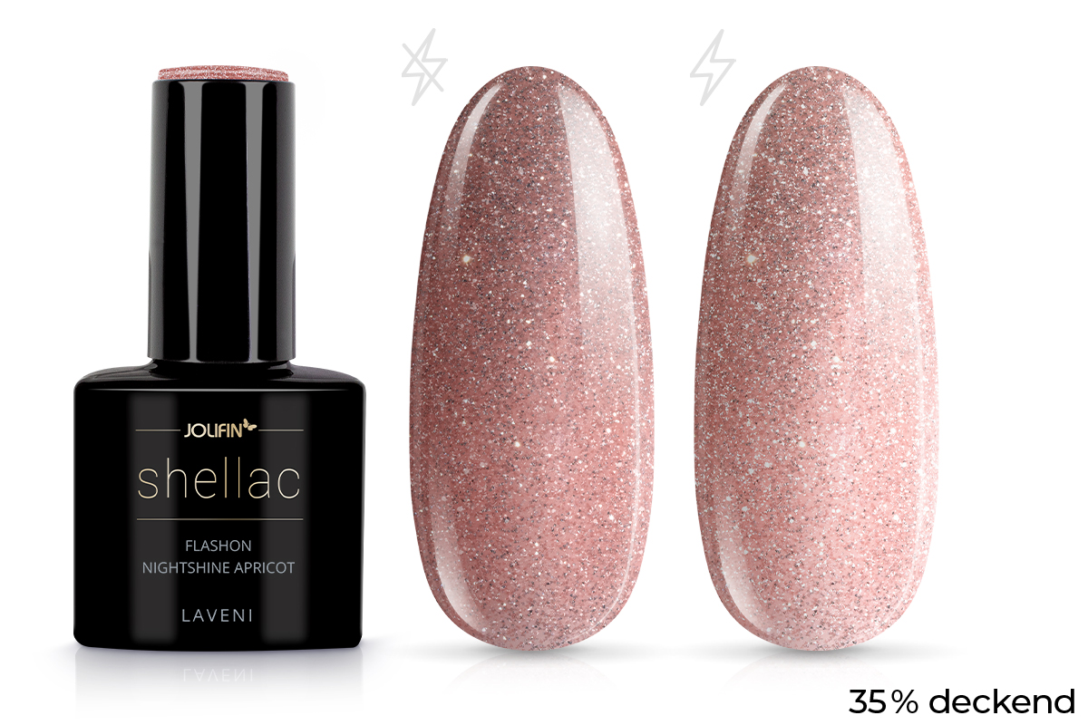 Jolifin LAVENI Shellac - FlashOn Nightshine apricot 10ml