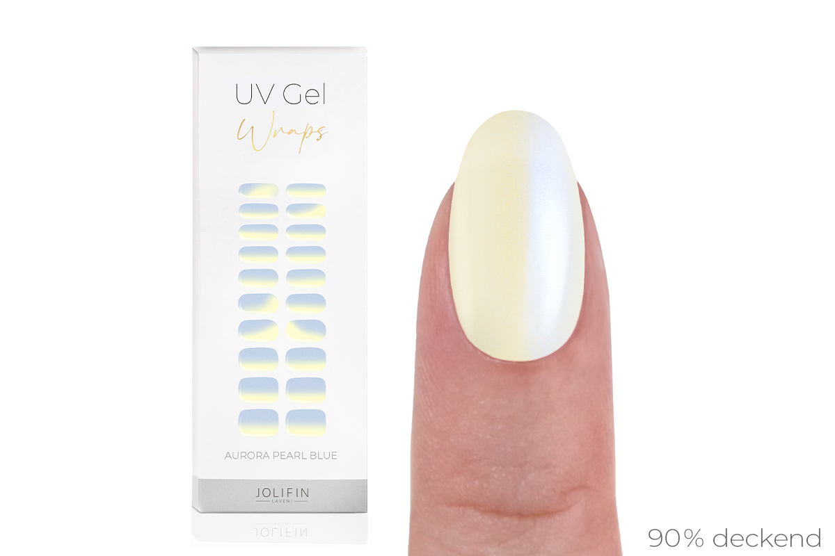 Jolifin LAVENI UV Gel Wraps - aurora pearl blue 