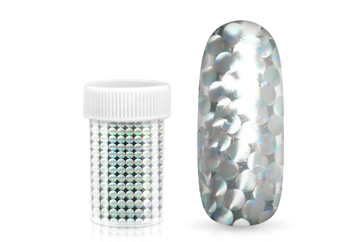 Jolifin Transfer Nail Foil XL - hologram silver circle