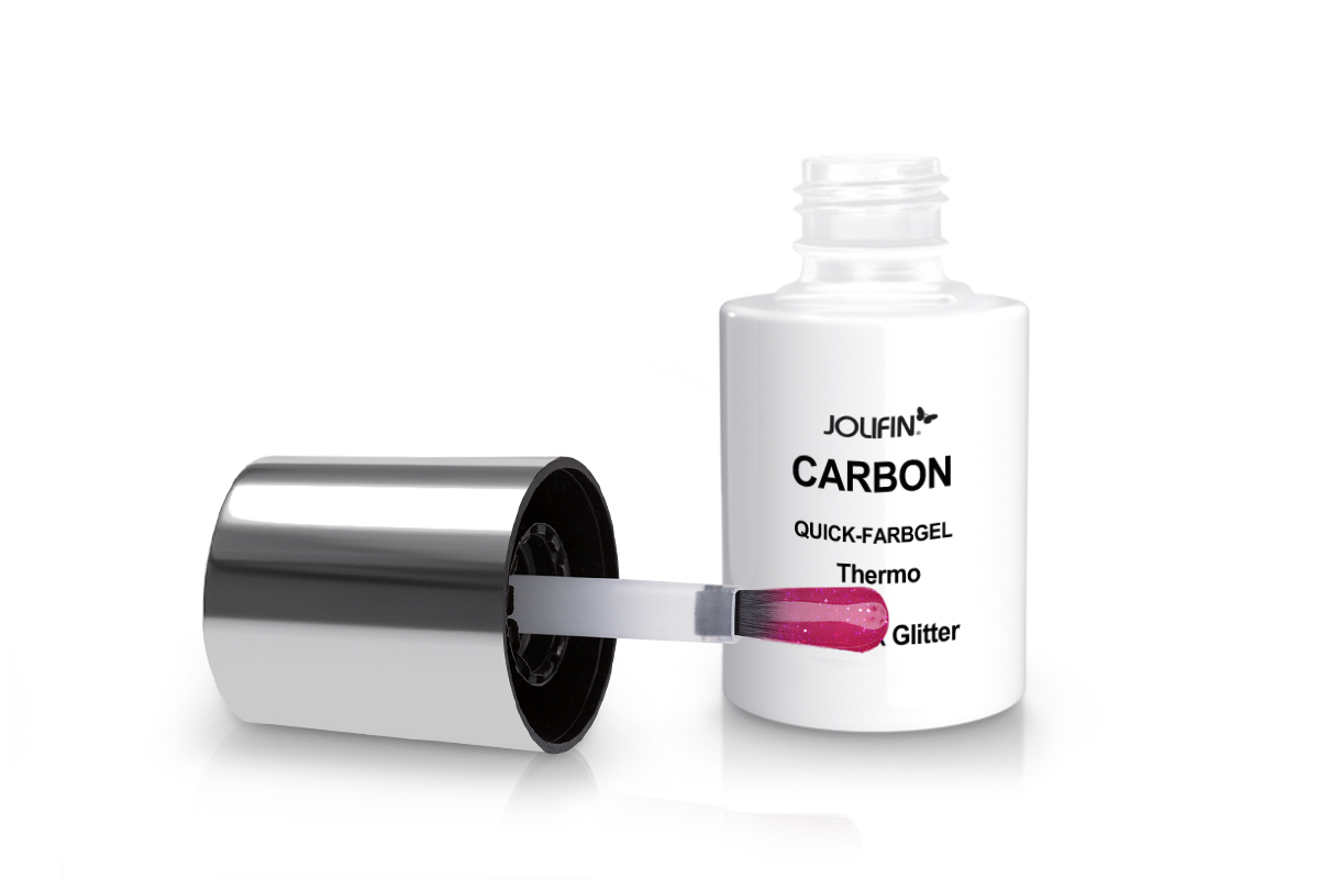 Jolifin Carbon Quick colour gel Thermo hot pink glitter 11ml