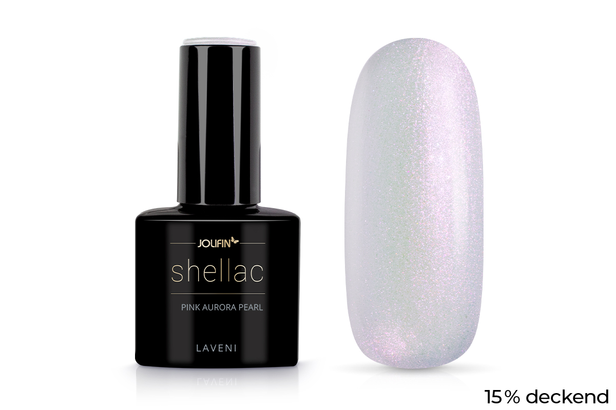 Jolifin LAVENI Shellac - pink aurora pearl 10ml