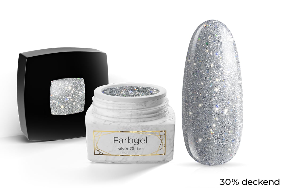 Jolifin LAVENI PRO Farbgel - silver Glitter 5ml