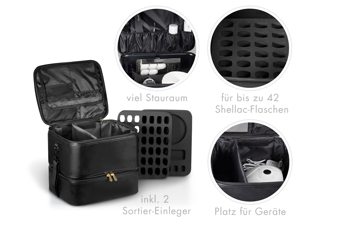 Jolifin LAVENI Shellac Starter-Set - M - Luna Gerät & Aufbewahrungstasche