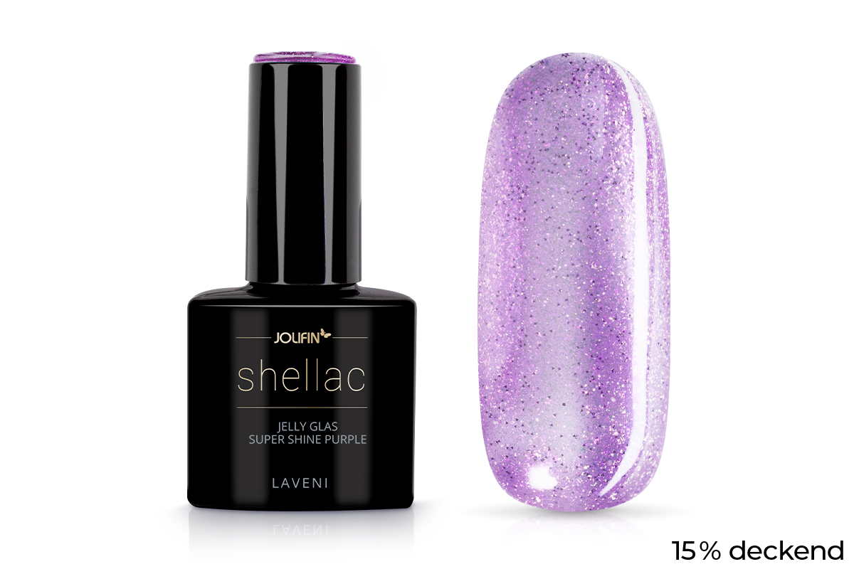 Jolifin LAVENI Shellac - Jelly Glas super shine purple 10ml