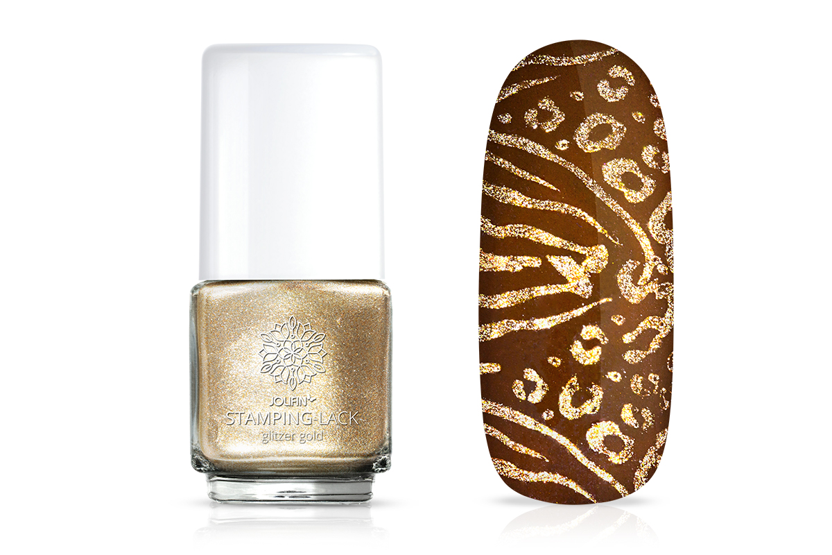 Jolifin Stamping Lacquer glitter gold 12ml 