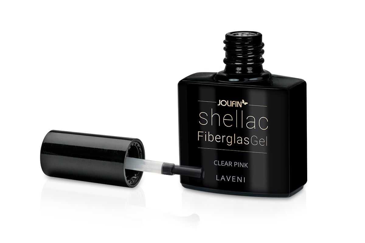 Jolifin LAVENI Shellac FiberglasGel - clear pink 10ml 
