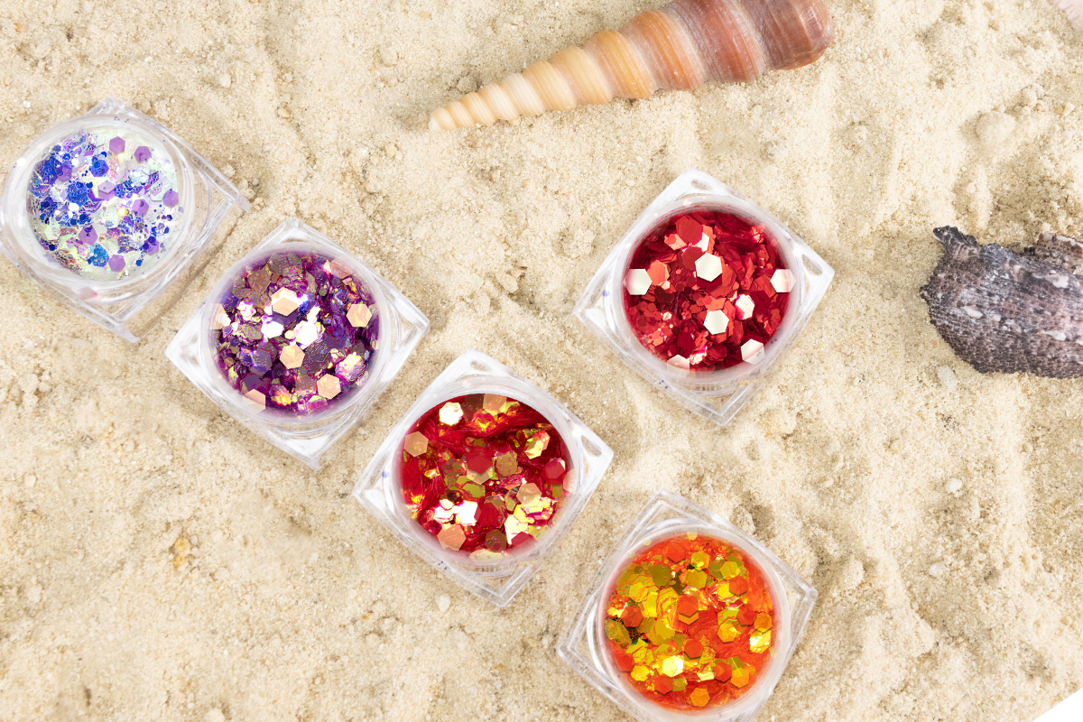 Jolfin Hexagon glitter mix - mermaid peach