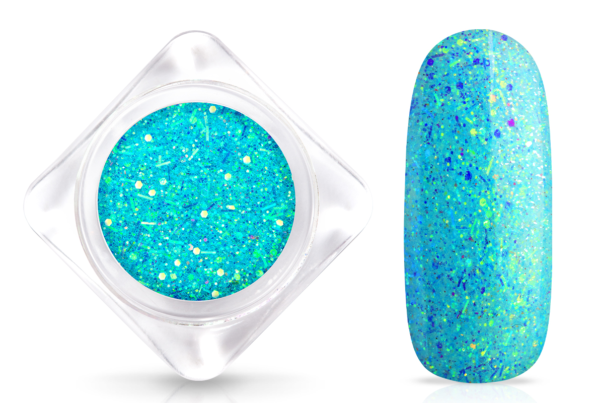 Jolifin Nightshine glitter powder - neon-blue