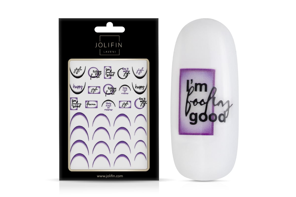 Jolifin LAVENI XL Sticker - Ombre French round purple