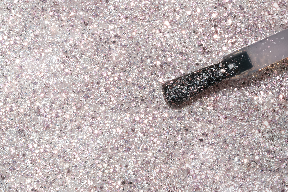 Jolifin LAVENI Shellac - Top-Coat ohne Schwitzschicht magnolia Glitter 10ml