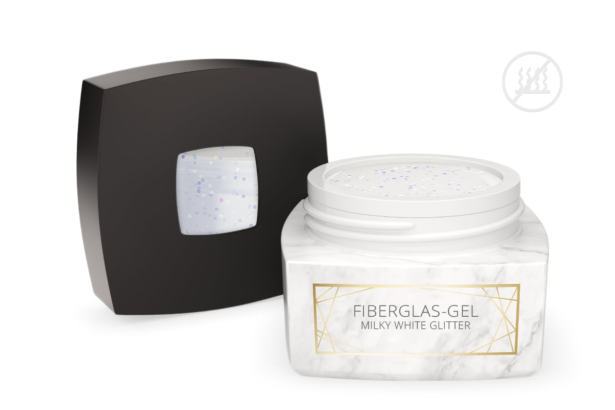 Jolifin LAVENI PRO - fibreglass gel milky white glitter 30ml