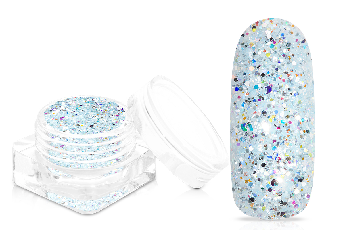 Jolifin Glitterpowder Silvermix - sky blue