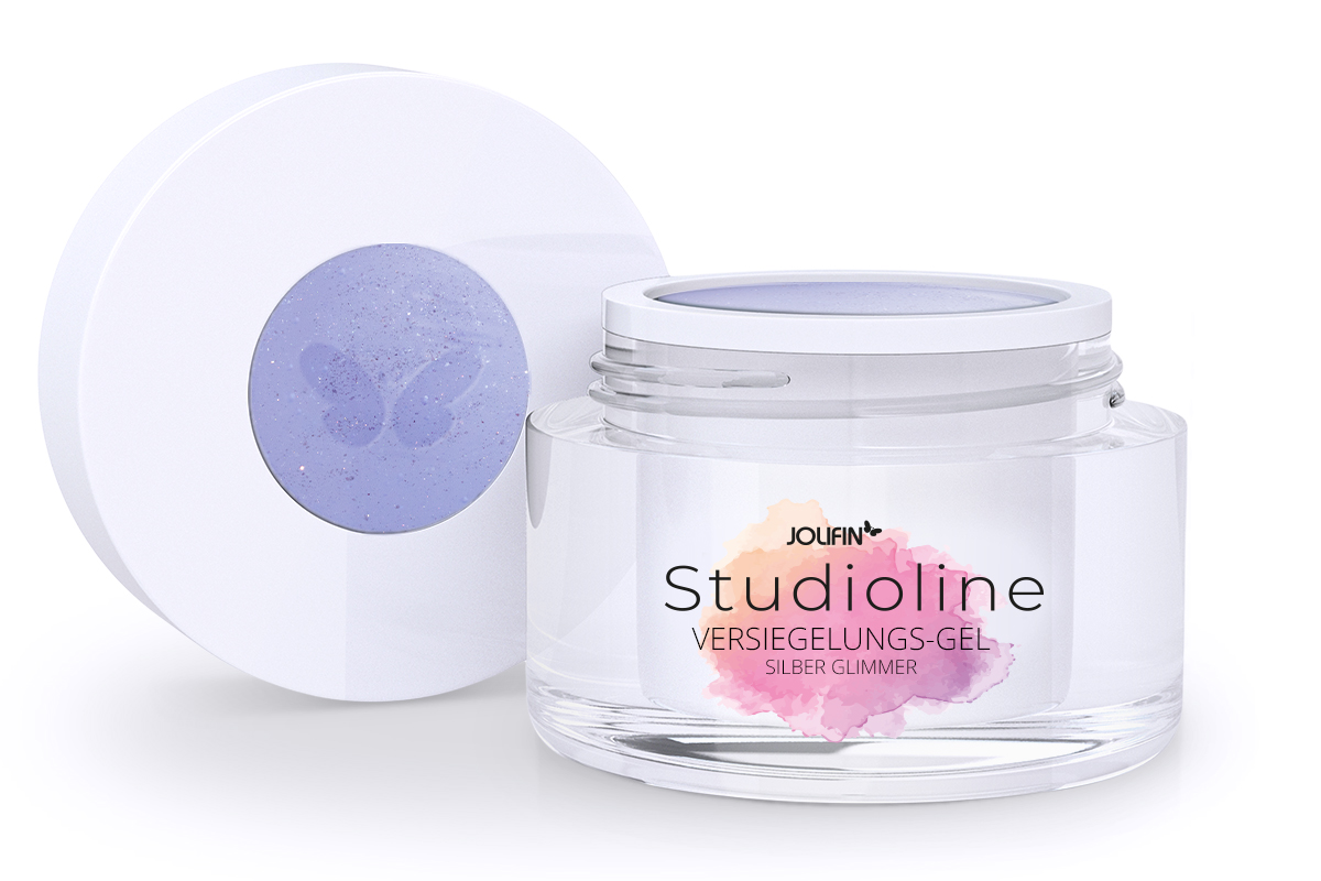 Jolifin Studioline - Sealing gel silver mica 30ml