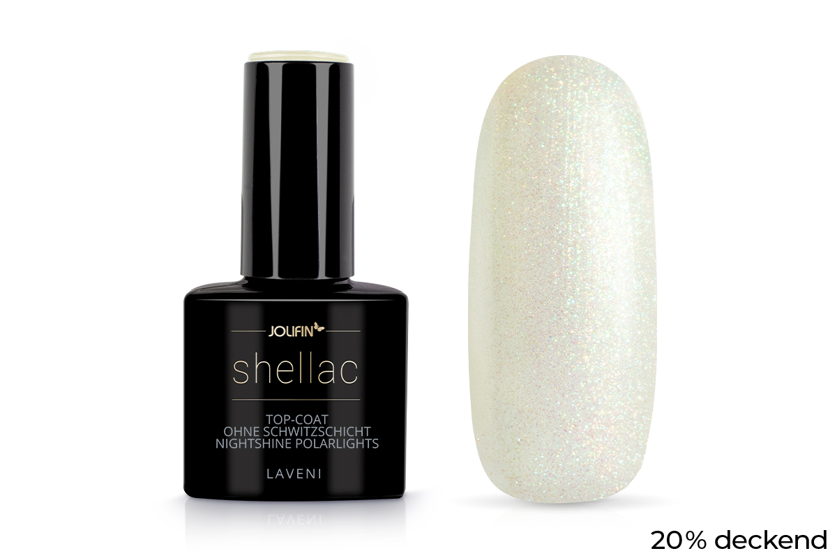 Jolifin LAVENI Shellac - Top-Coat ohne Schwitzschicht nightshine polarlights 10ml