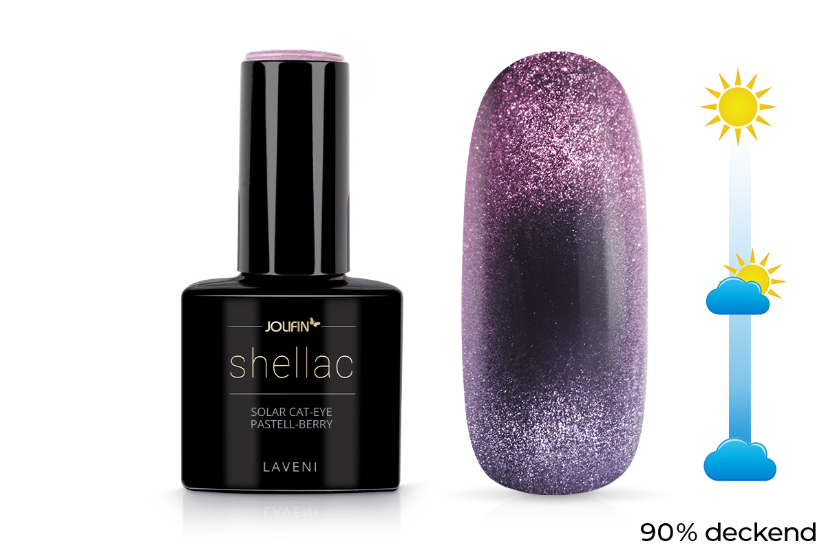 Jolifin LAVENI Shellac - Solar Cat-Eye pastel-berry 10ml