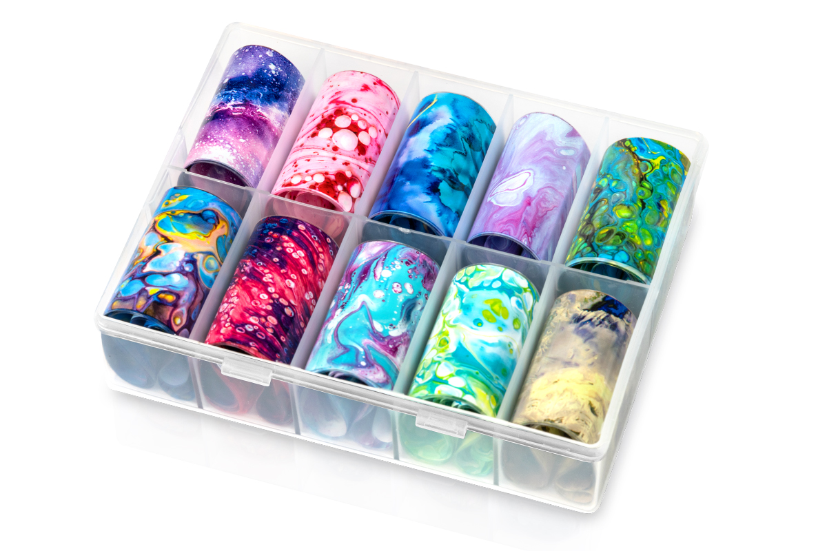 Jolifin Transfer Nail Foil Box - Colourful Marble