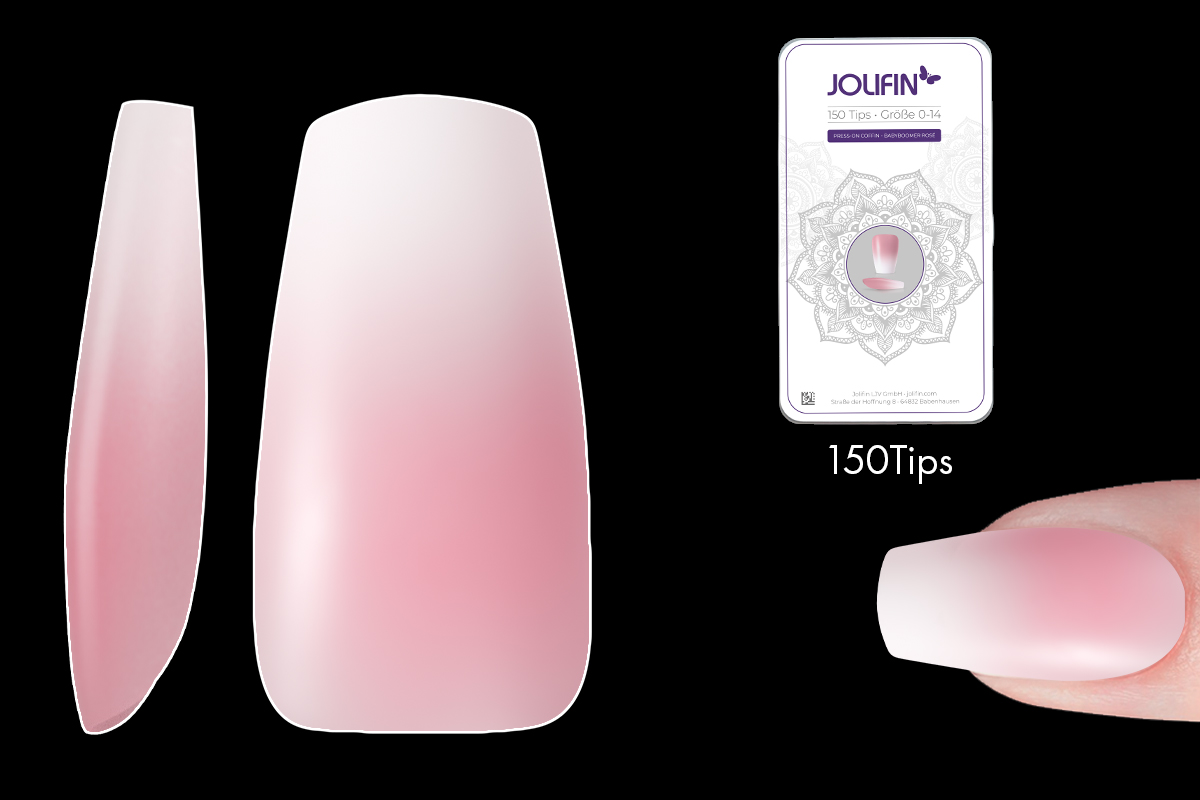 Jolifin 150er Tipbox Press-On Coffin - Babyboomer rosé