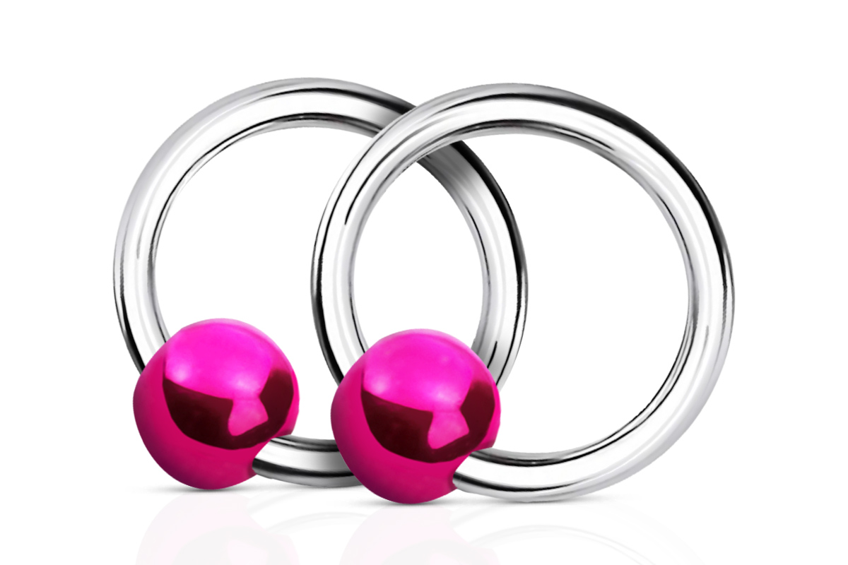 Jolifin Nail Piercing 925 Silver - Ball Pink