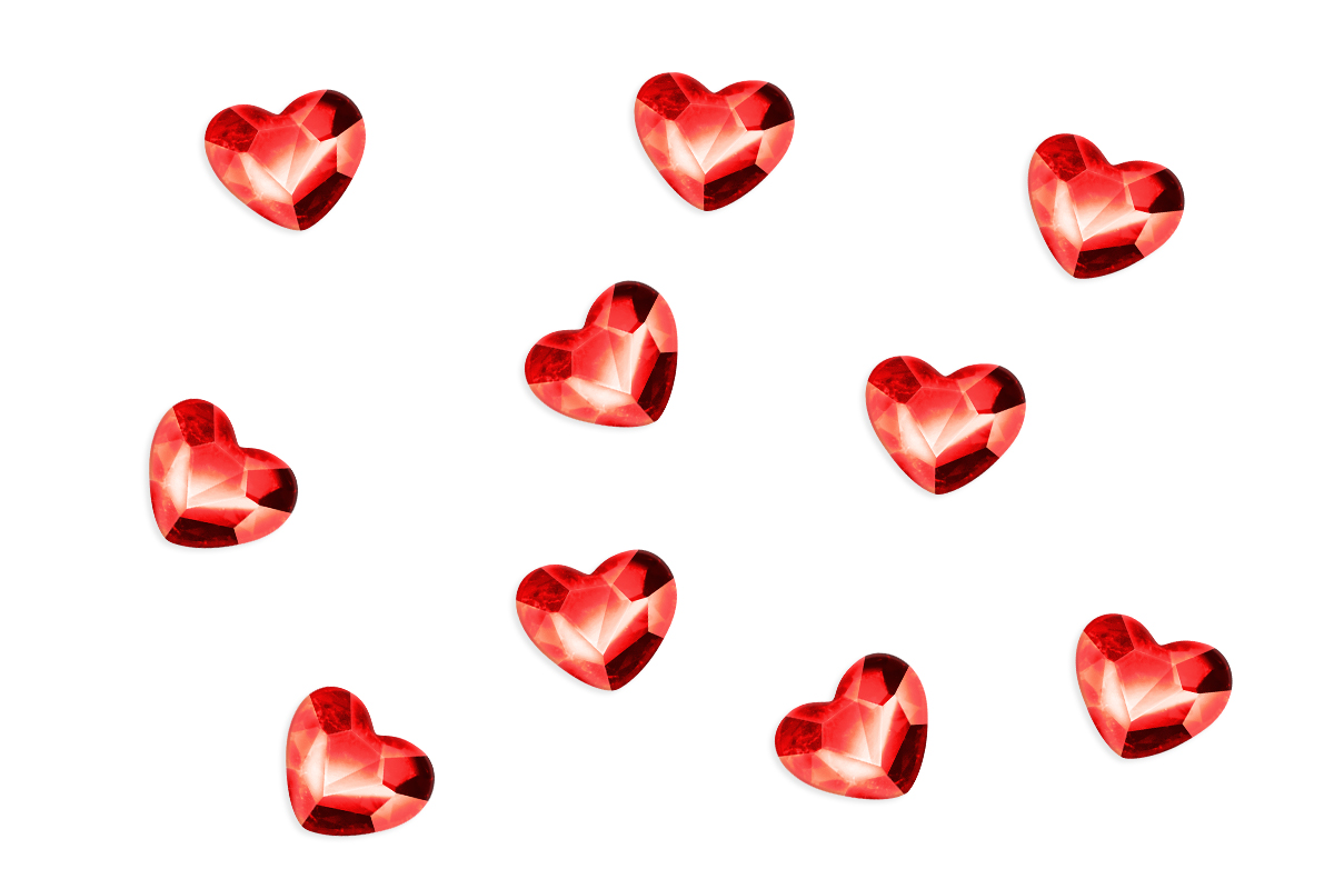 Jolifin LAVENI Rhinestone Diamonds - red hearts