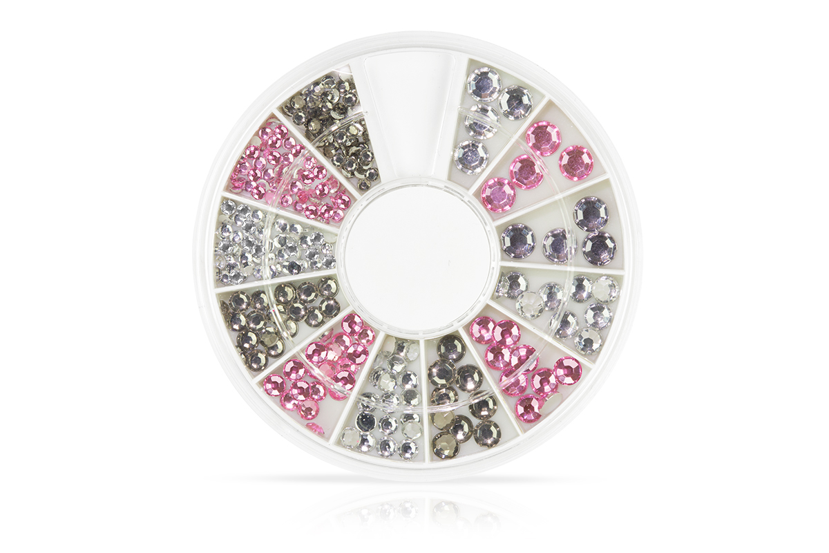 Jolifin Strass-Display - pink silber grau