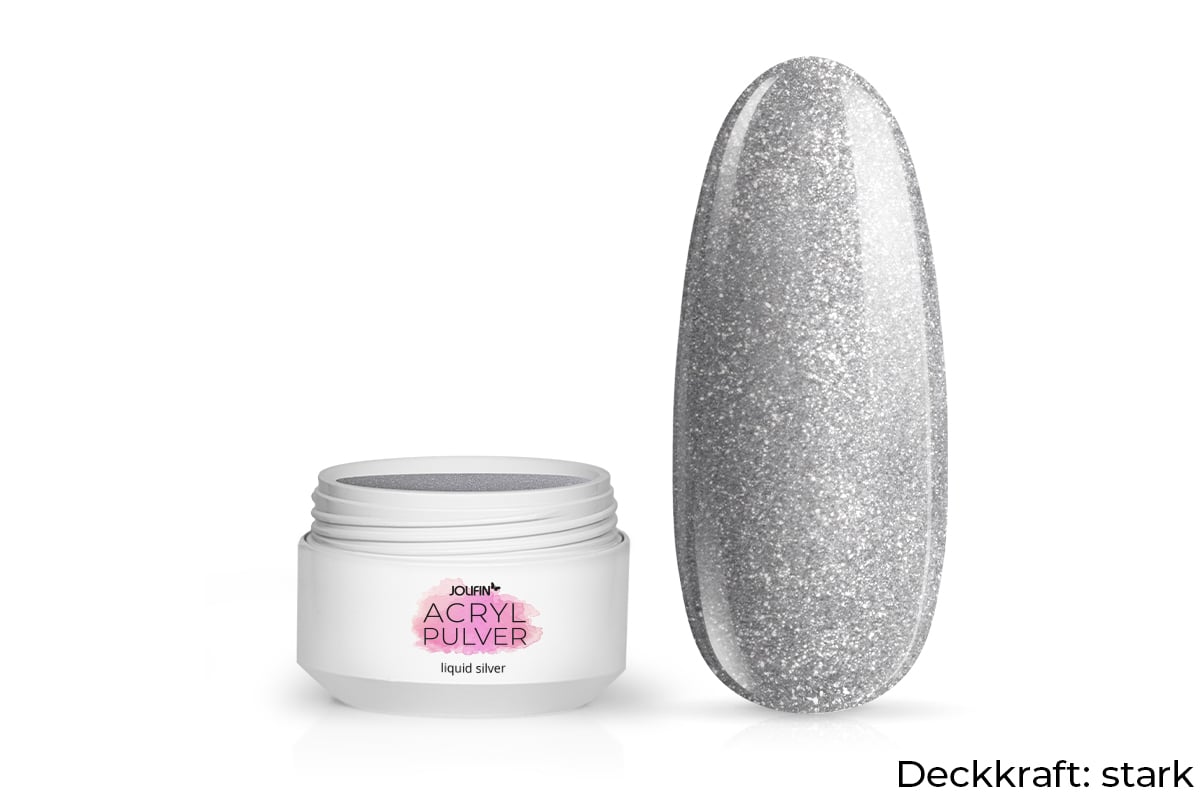 Jolifin Acryl Farbpulver - liquid silver 5g