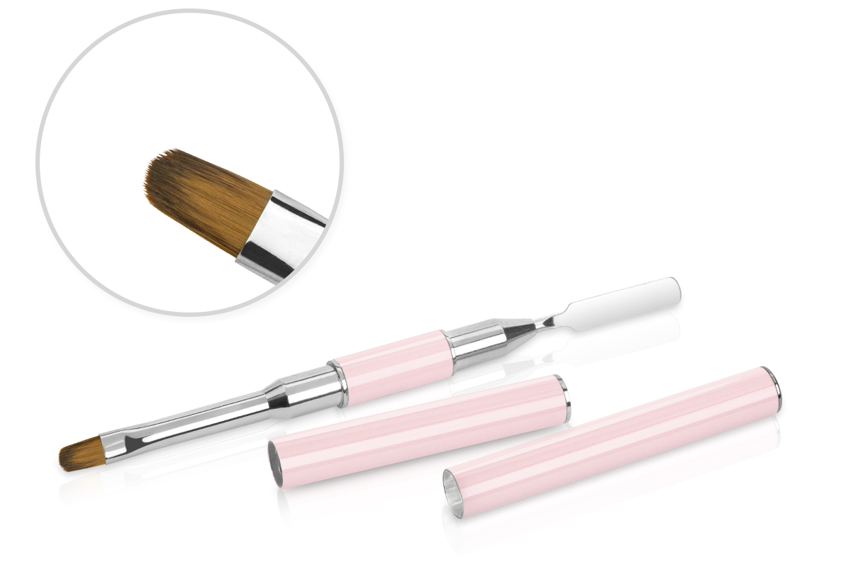 Jolifin 2in1 AcrylGel Pinsel - rosa