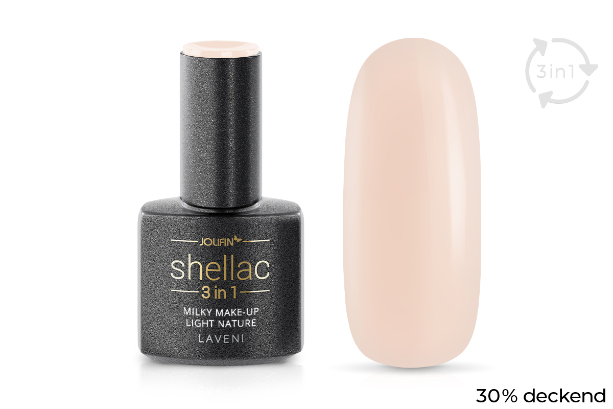 Jolifin LAVENI 3in1 Shellac - milky make-up light nature 10ml