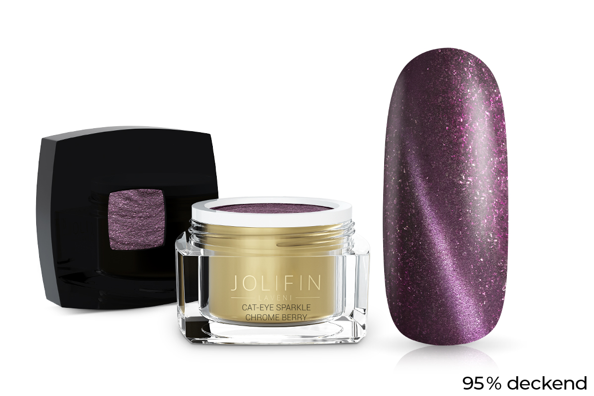 Jolifin LAVENI Colour Gel - Cat-Eye sparkle chrome berry 5ml